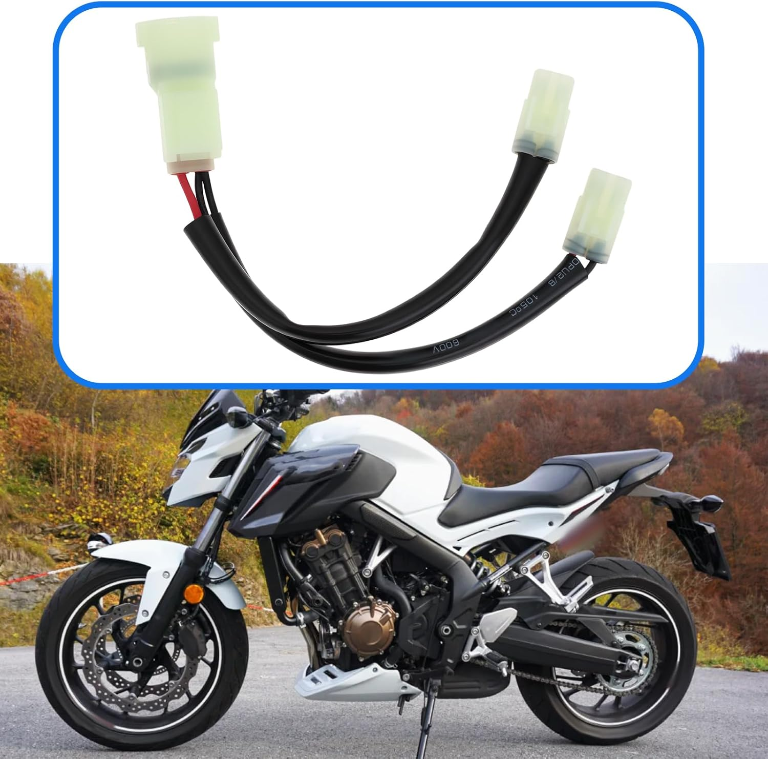 Emsea Motorcycles One to Two Power Splitter Compatible with Honda CB500X/F/R CB650F 15Cm image number 6