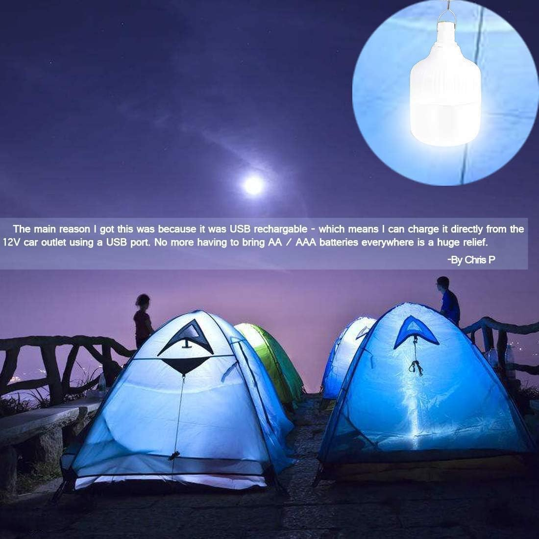 Camping Lantern, LETOUR 60W 5000Lumens LED Camping Light Lamp Dimmable 5 Lighting Mode, 8800Mah Rechargable LED Tent Lantern, Hanging Portable Tent Light for Camping, Hiking, Emergency and Outdoor image number 1