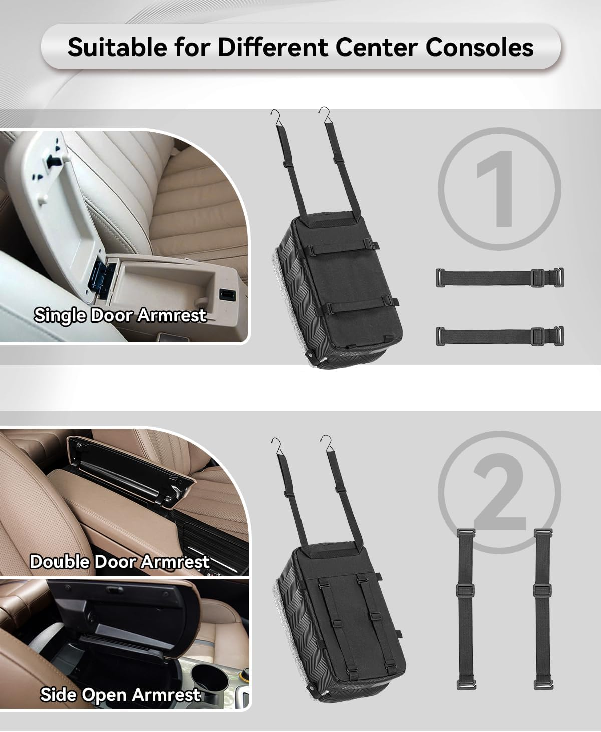 PETSFIT Center Console Dog Car Seat with Safe Protection Hooks, Upgraded Safety Tethers, Washable Cushion, Console Dog Seat for Small Dogs up to 9 Lbs image number 1