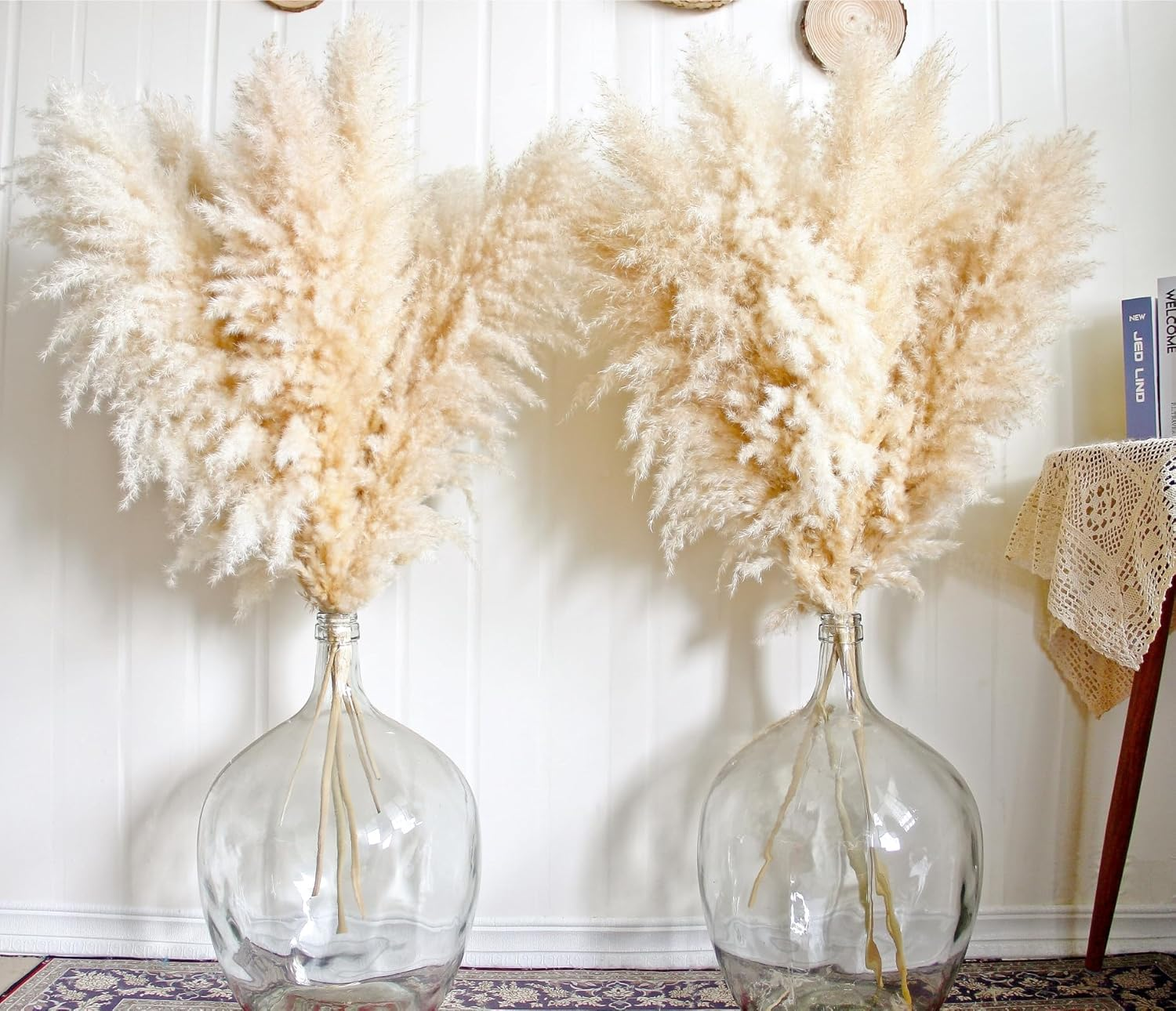 10Pcs 40'' Pampas Grass Tall Decor - Pompas Floral, Tall Pampas Grass for Floor Vases, Living Room Floor, Floor Plants, Plumas Para, and Grass Wall Decor image number 6