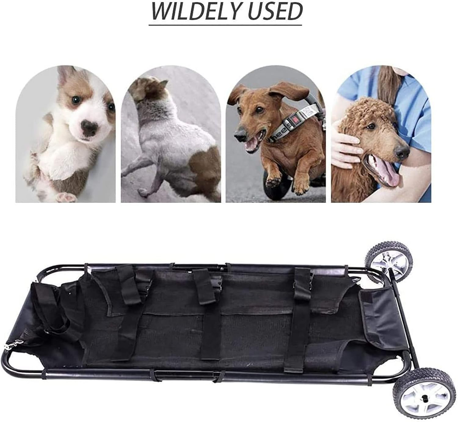 Animal Stretcher Pet Transport Stretcher Pet Trolley 45X22 Inch Max 250Lbs Capacity with Wheels image number 6