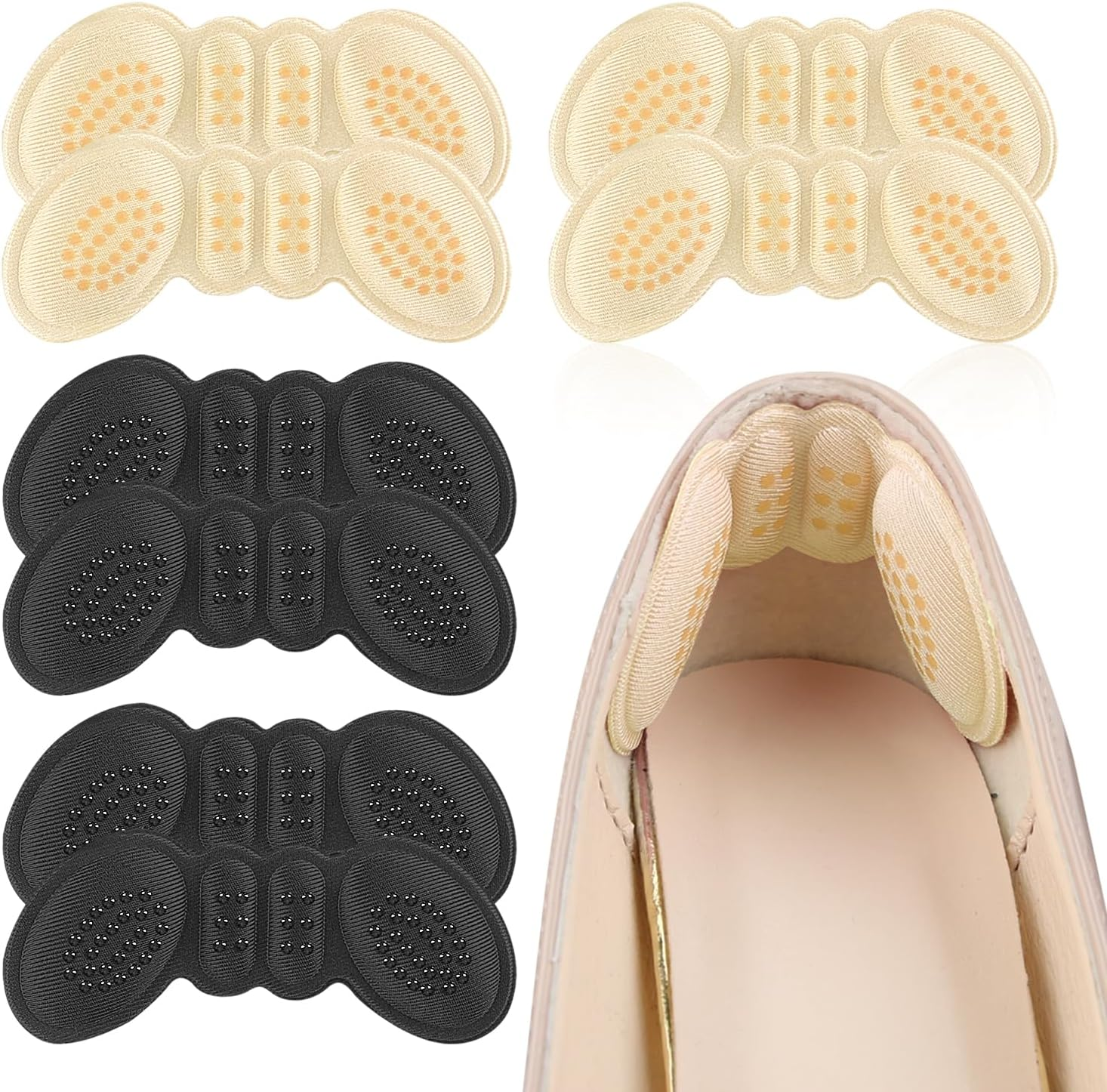 Heel Pads for Shoes for Loose Shoes, Heel Inserts for Women, Mens, Heel Grips Liner, Heel Protectors Improved Shoe Fit and Comfort, Stop Heel Slip and Blister (Black, One Size)