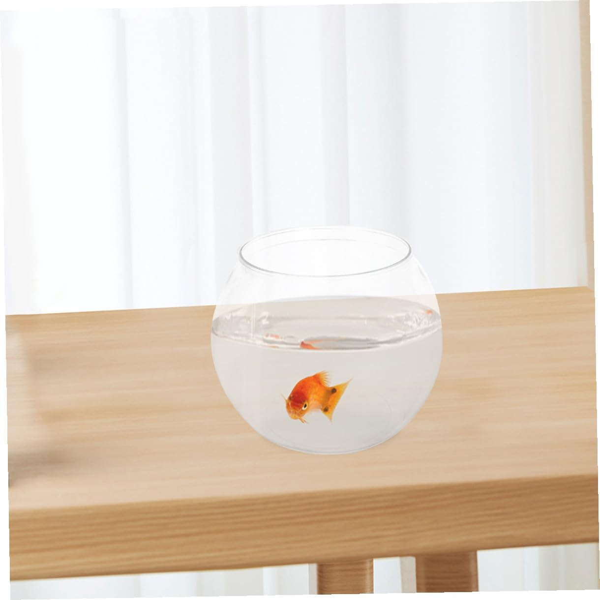 FONDOTIN Tabletop Fish Tank Transparent Decorative Aquarium for Goldfish and Betta Stylish Clear Fish Bowl for Home Office Container for Aquatic Plants and Pets image number 4
