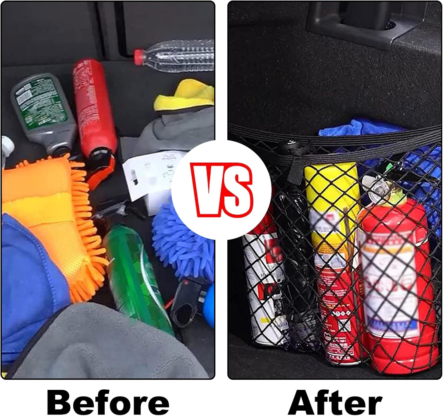 Car Mesh Bag, Storage Net for Camping, Car, Organiser Ooffre Ooiure (25 X 55 Cm), Storage Net for the Boot image number 4