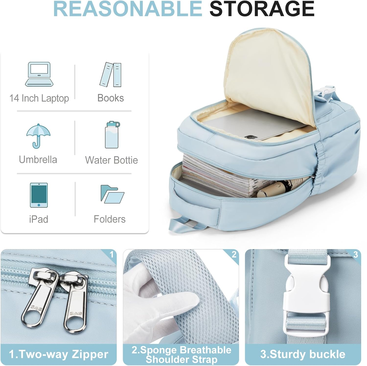 HYC00 School Backpack Women Backpack Casual School Backpacks Teenagers Backpacks School Backpack School Boy Girl Backpack College Backpack Women Backpack Laptop Computer image number 3