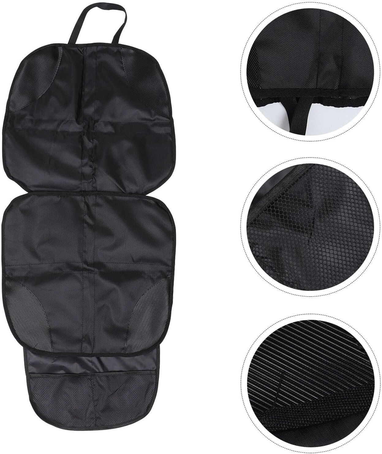 Car Seat Protector Mat with Large Storage Pockets Non-Slip Cover for Seats Black Cushion for Vehicle Protection and Travel Convenience image number 6