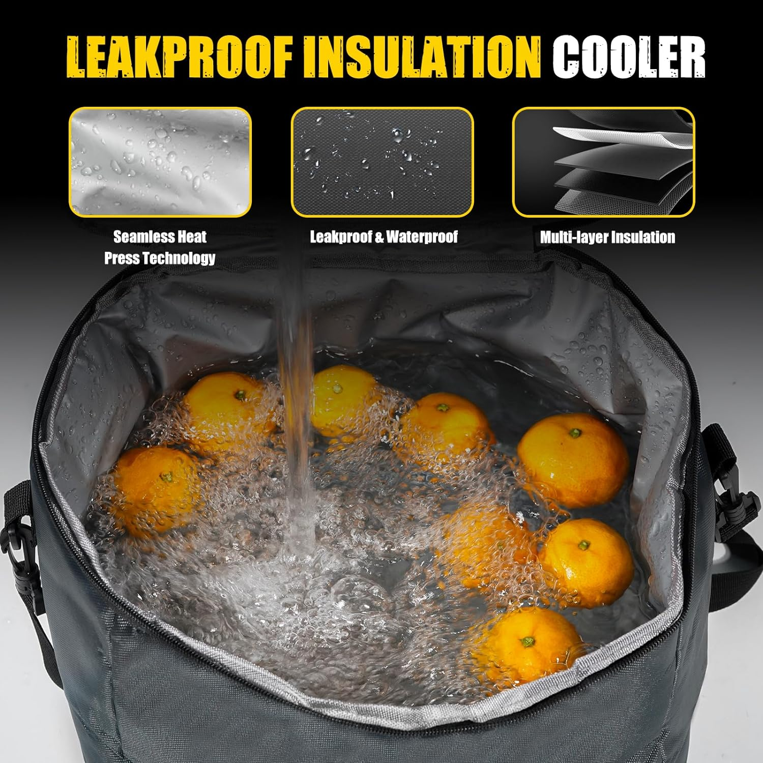 MIKKUPPA Car Trunk Organizer - 70L Collapsible Trunk Organizer for Groceries, Car Storage Organizers for SUV Auto Truck Van with Non Slip Bottom (Black) 7