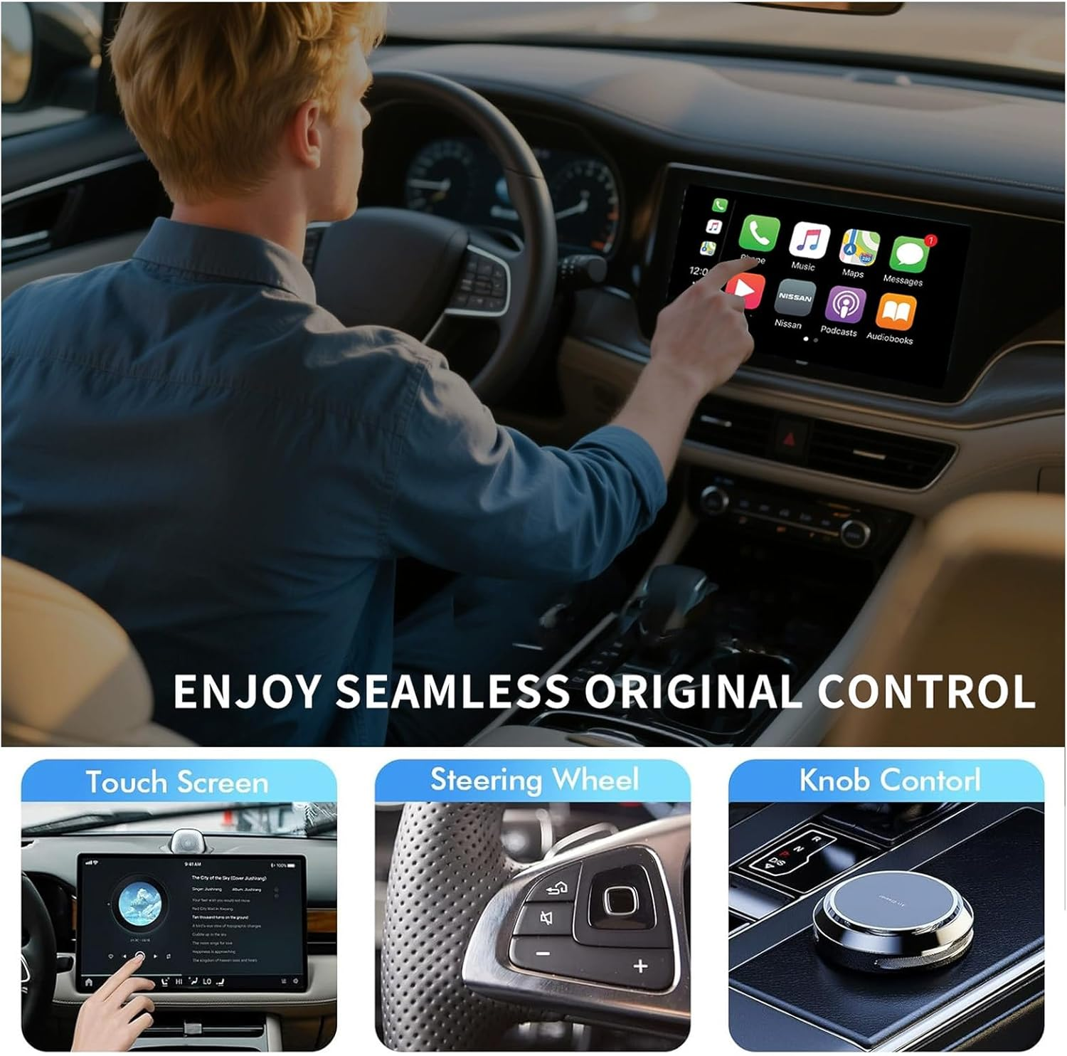 Wireless Carplay Adapter for Iphone - 2025 Model Converts Wired Carplay to Wireless, Easy Plug & Play Setup, Compatible with Vehicles after 2016 (Ios Only) image number 1