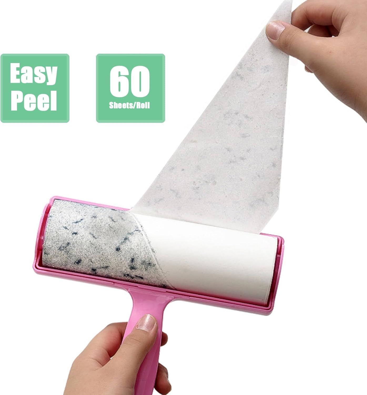 6.3 Inch Lint Roller Refills Only, Extra Sticky Lint Remover Refills for Pet Hair Sticky Roller Refill Adhesive Tape Easy Peel 60 Sheets per Roll, Pack of 5, Total 300 Sheets (6.3'' Wide) image number 2