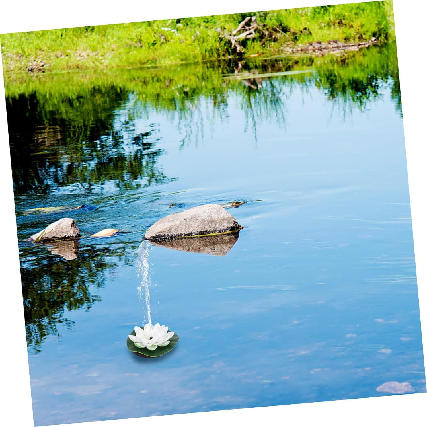 Sosoport Solar-Powered Lotus Fountain for Garden Outdoor Floating Decor with Nozzle Heads Energy-Saving Quiet Aquarium Fountain Pump Shape Design image number 1