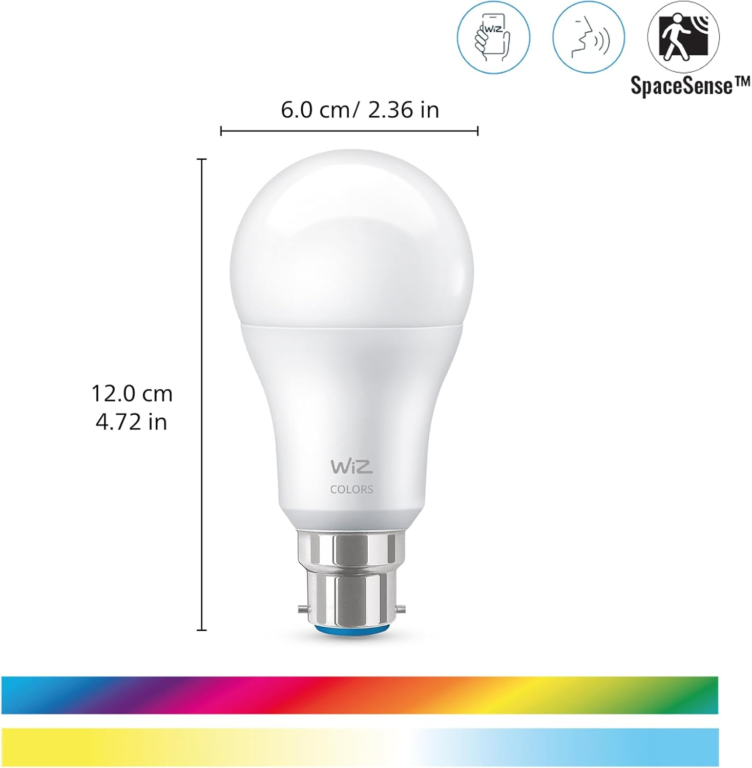 Wiz Color A60 B22 Color Smart LED Bulb image number 4