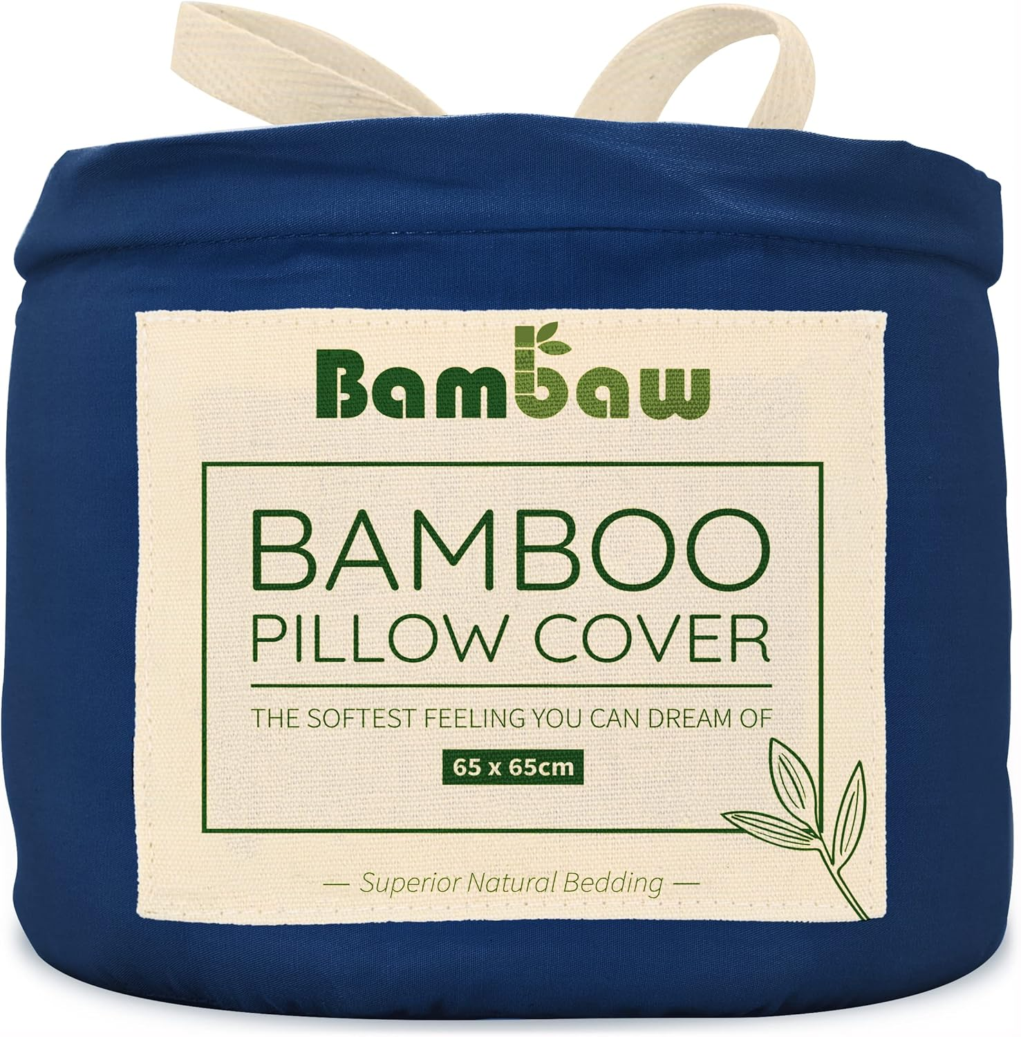 Bambaw Bamboo Pillowcases 65 X 65 Cm, Pack of 2, Sustainable Bamboo Fibres, Anti-Allergy Bed Linen, Cuddly and Heat Regulating Pillowcase Winter and Summer (Navy Blue) image number 6