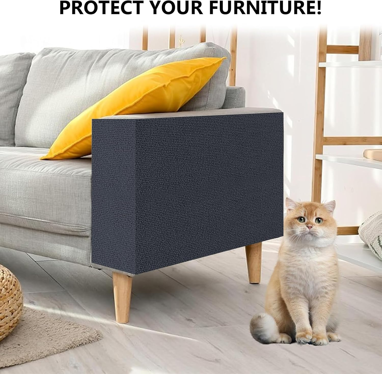 Self-Adhesive Cat Wall Scratching Mat, Cat Scratching Mat, 200 Cm X 40 Cm, Cat Scratching Boards, Protects Wall and Furniture (Pack of 1) image number 1