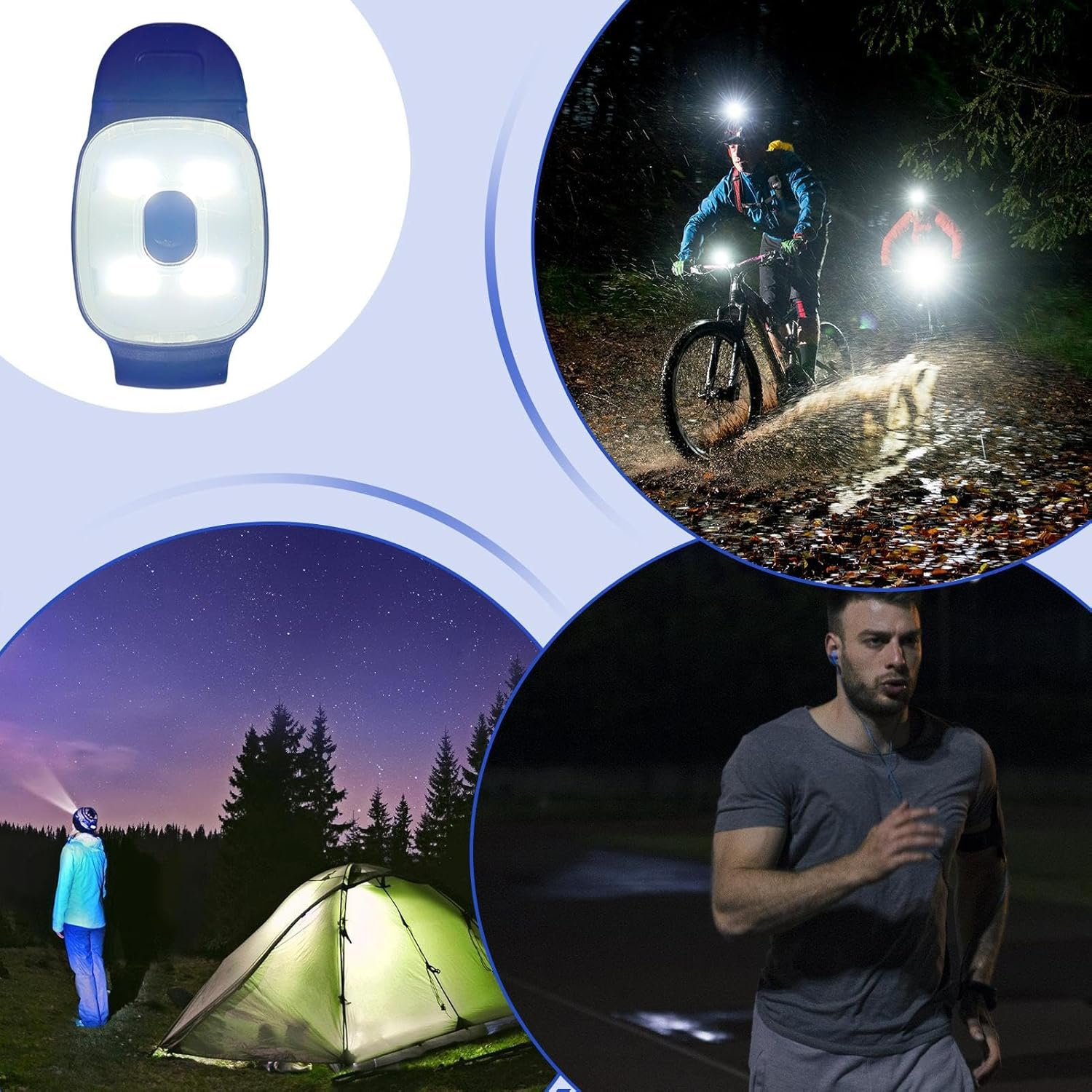 Wearable Running Lights | Clip Rechargeable Safety Lights,Wearable Hands-Free Jogging Light, Portable Running Light for Outdoor Activities - Red Light image number 5