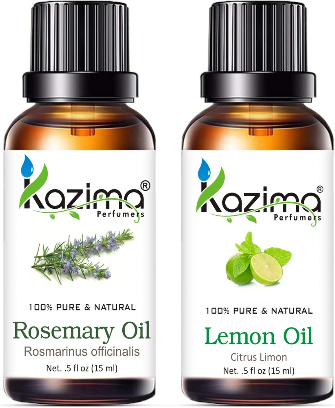 Kazima Combo Set of Rosemary Oil and Lemon Essential Oil (Each Products 15Ml) Ideal for Hair Loss Treatment, Promotes Hair Growth image number 2