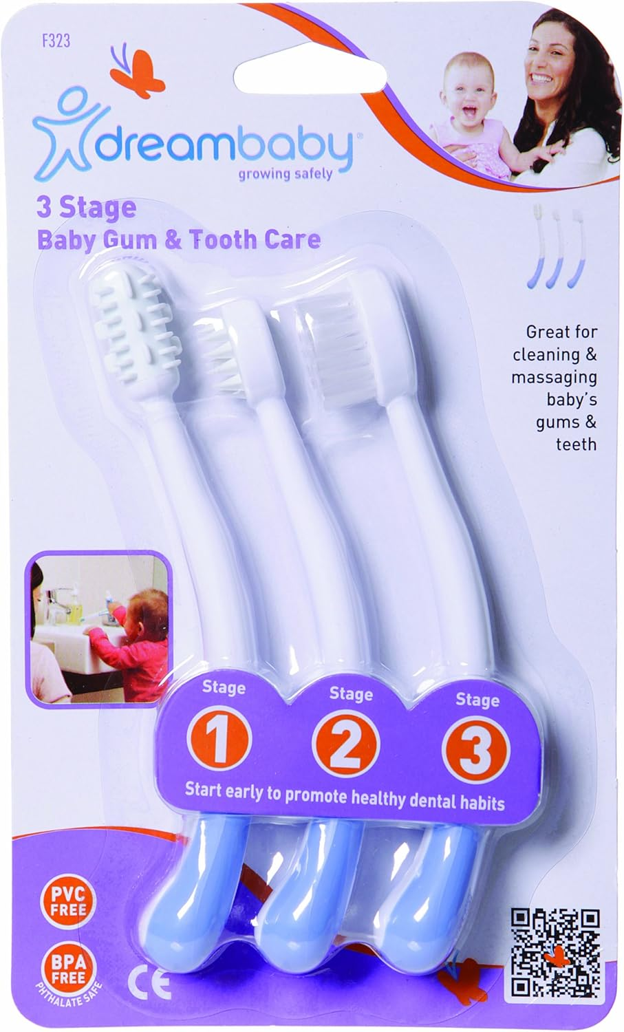 Dreambaby 3 Stage Baby Gum & Tooth Care - Blue image number 1