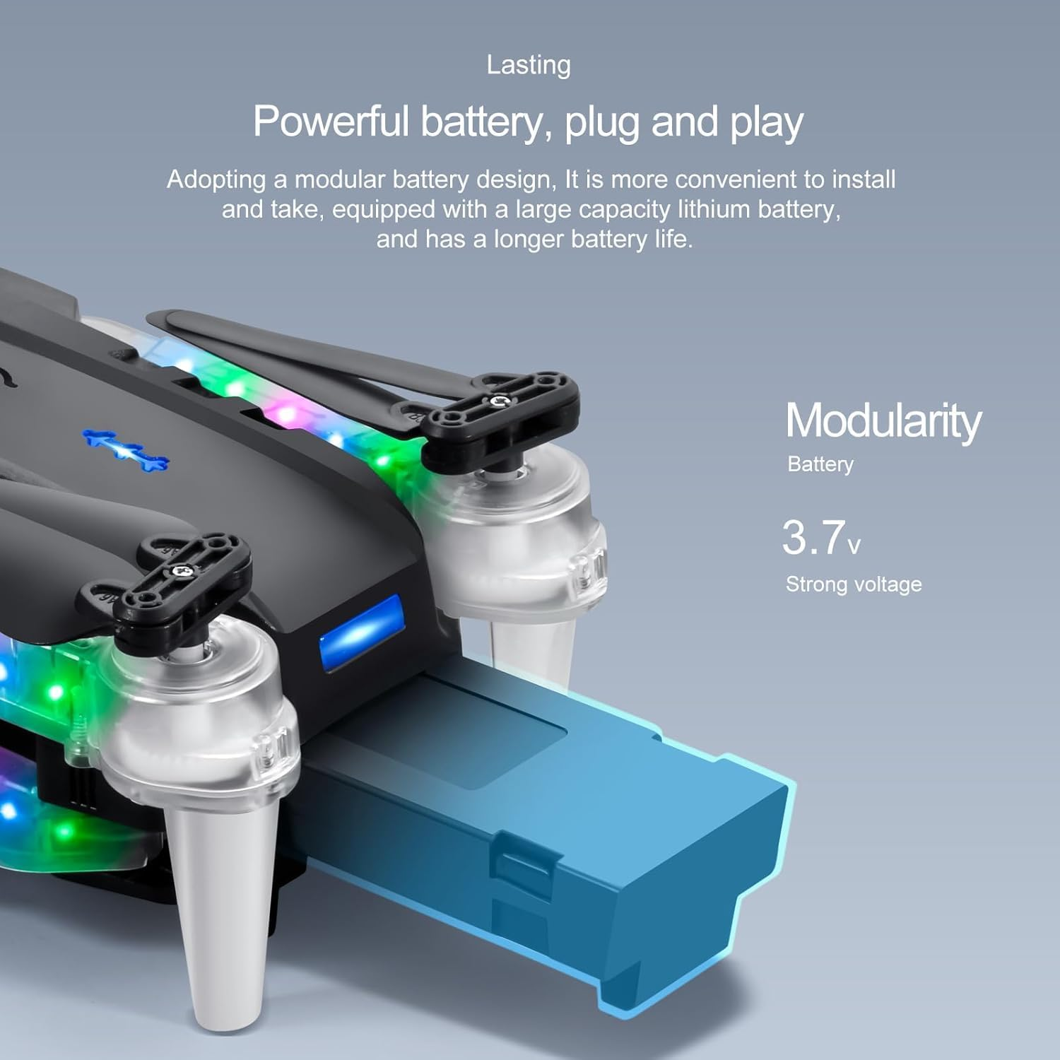 HUAJUN Drone with Camera for Kids with Cool Lights, Brushless Motor 1080P Foldable Quadcopter with Wifi Transmission, One Key Start/Landing, 3D Flips, 2 Batteries, Drone Toys Gifts for Boys Girl