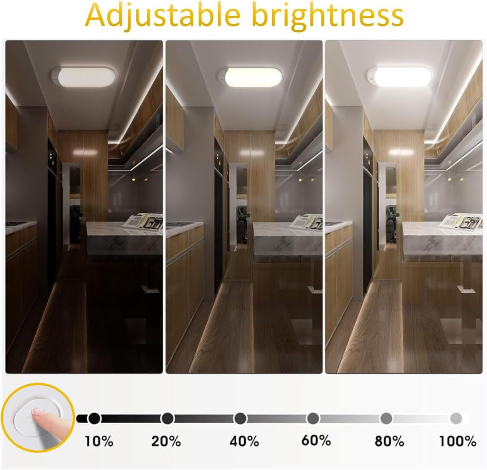 RV Lights Interior 12V Camper Lights 174Leds 15W 1200LM 3 Color Dimmable Super Bright LED Ceiling Dome Light Panel Light for Caravan Camper Travel Trailer Motorhome Sailboat Yacht(2Pack)