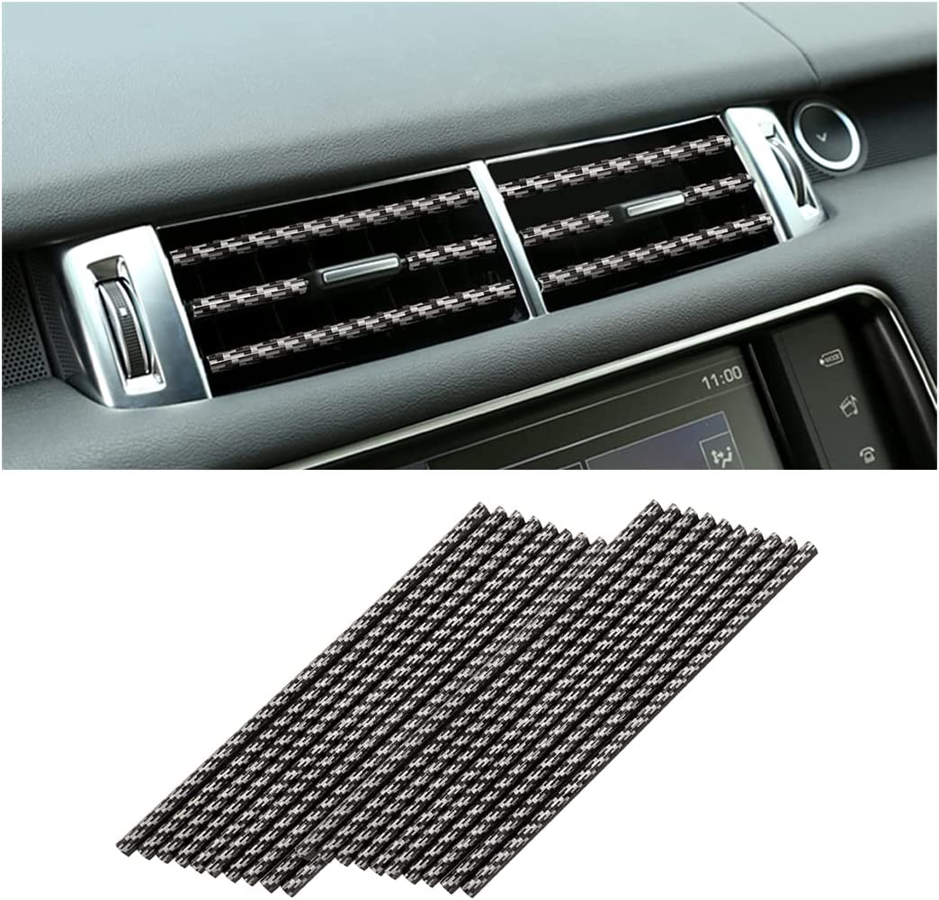 20 Pieces Car Air Conditioner Decoration Strip for Vent Outlet, Universal Waterproof Bendable Air Vent Outlet Trim Decoration, Suitable for Most Air Vent Outlet, Car Interior Accessories (Red)