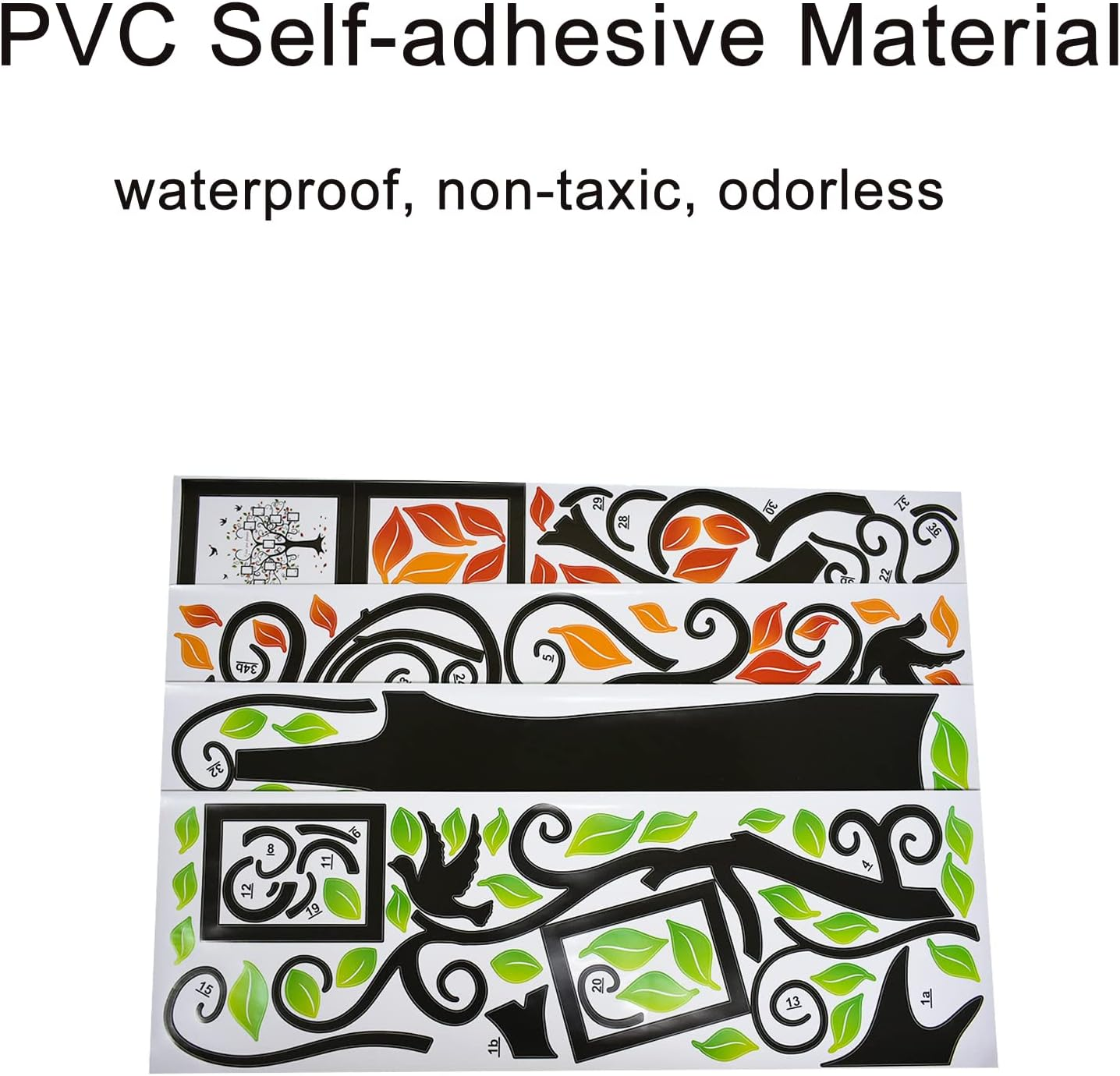 Pinenjoy Large Family Tree Wall Sticker Photo Frame Wall Decal 63X80Inch Removable Self-Adhesive Vinyl Wall Clings for Living Room Bedroom Decoration image number 1