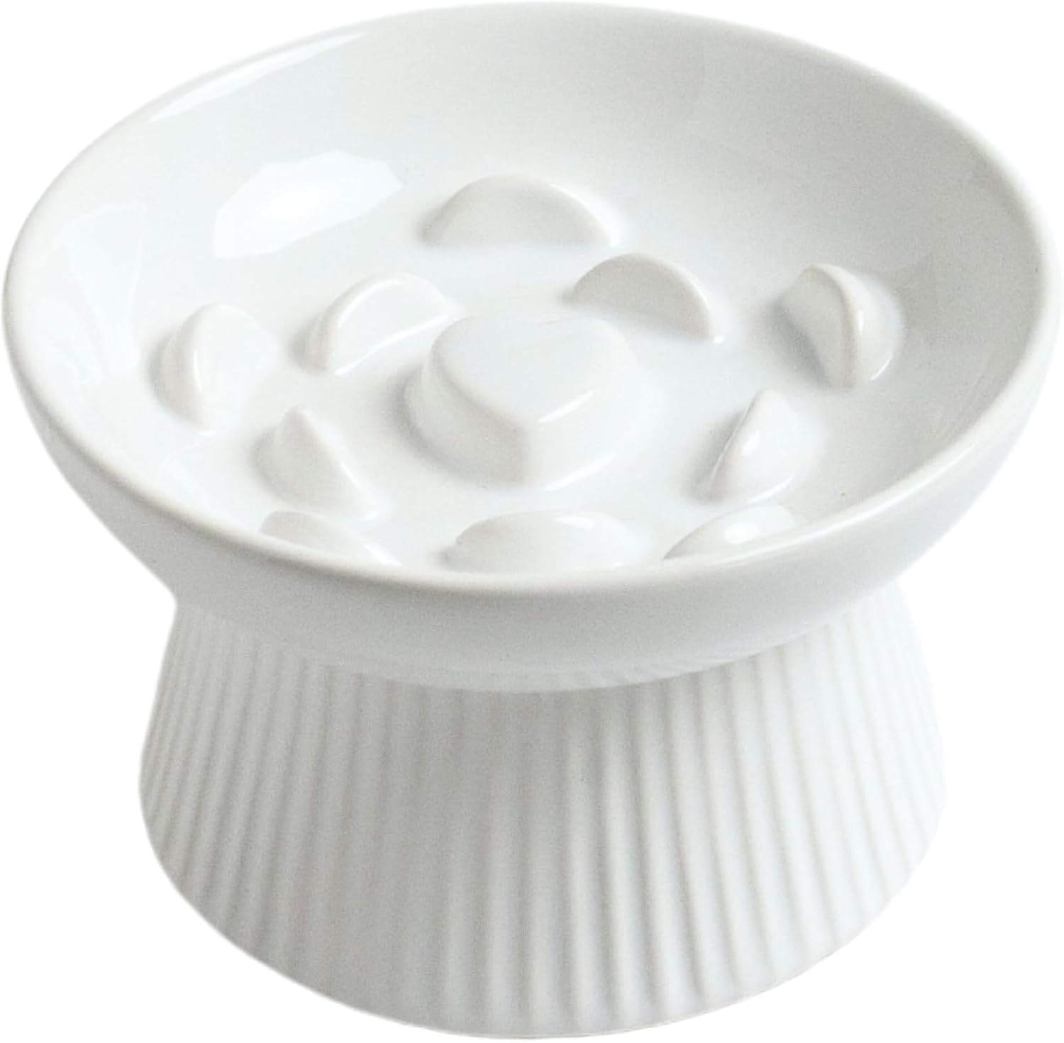 Elevated Ceramic Slow Feeder Cat Bowl &ndash; Anti-Vomiting Raised Cat Food Dish for Dry and Wet Food, Ideal for Dogs and Cats image number 3