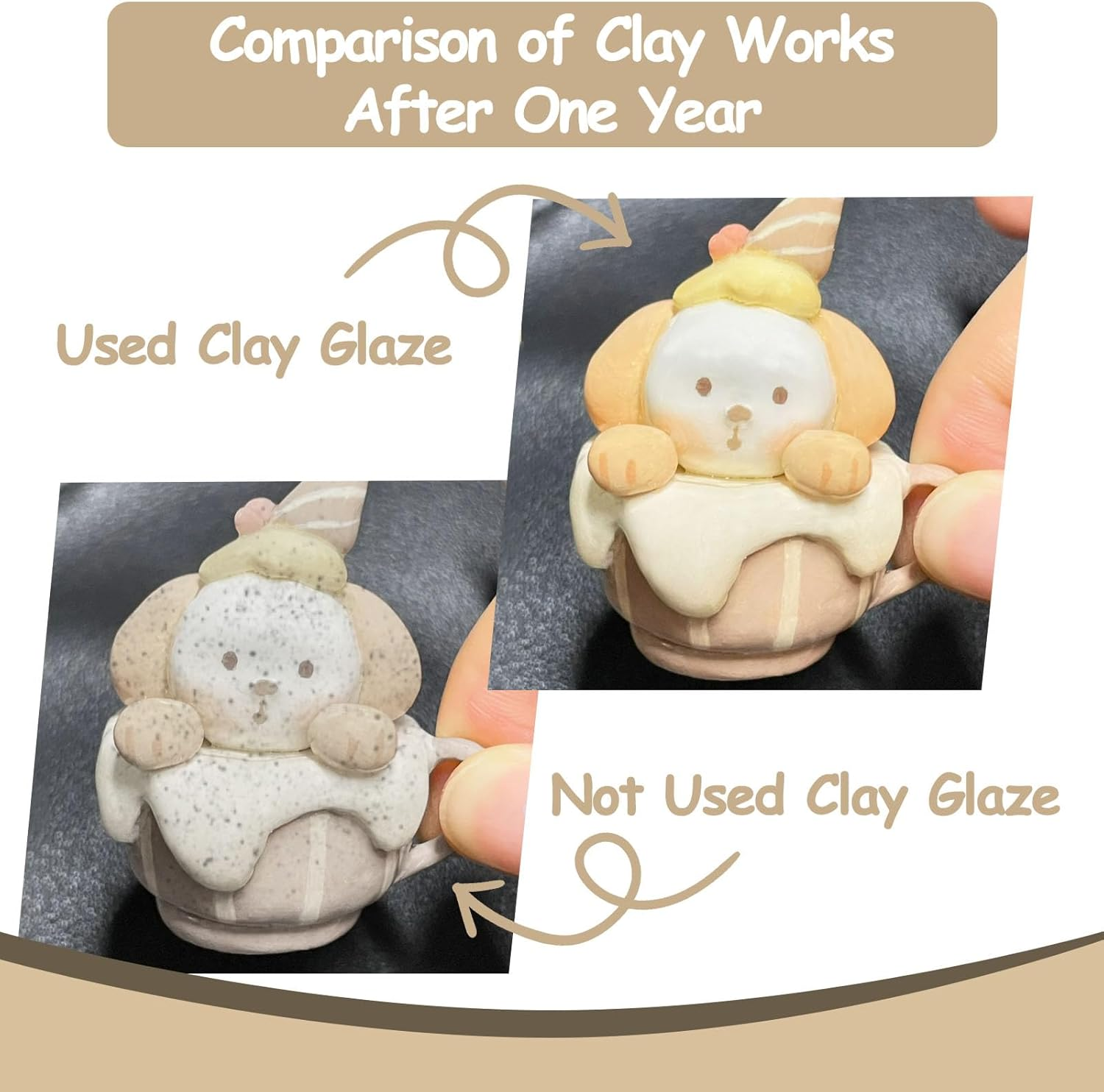 100Ml Air Dry Clay Glaze, Clear Clay Glaze for Air Drying Clay, Varnish for Pottery and Acrylic Paint, Waterproof and Scratch Resistant, Design for Air Dry Clay (Matte Varnish) image number 5