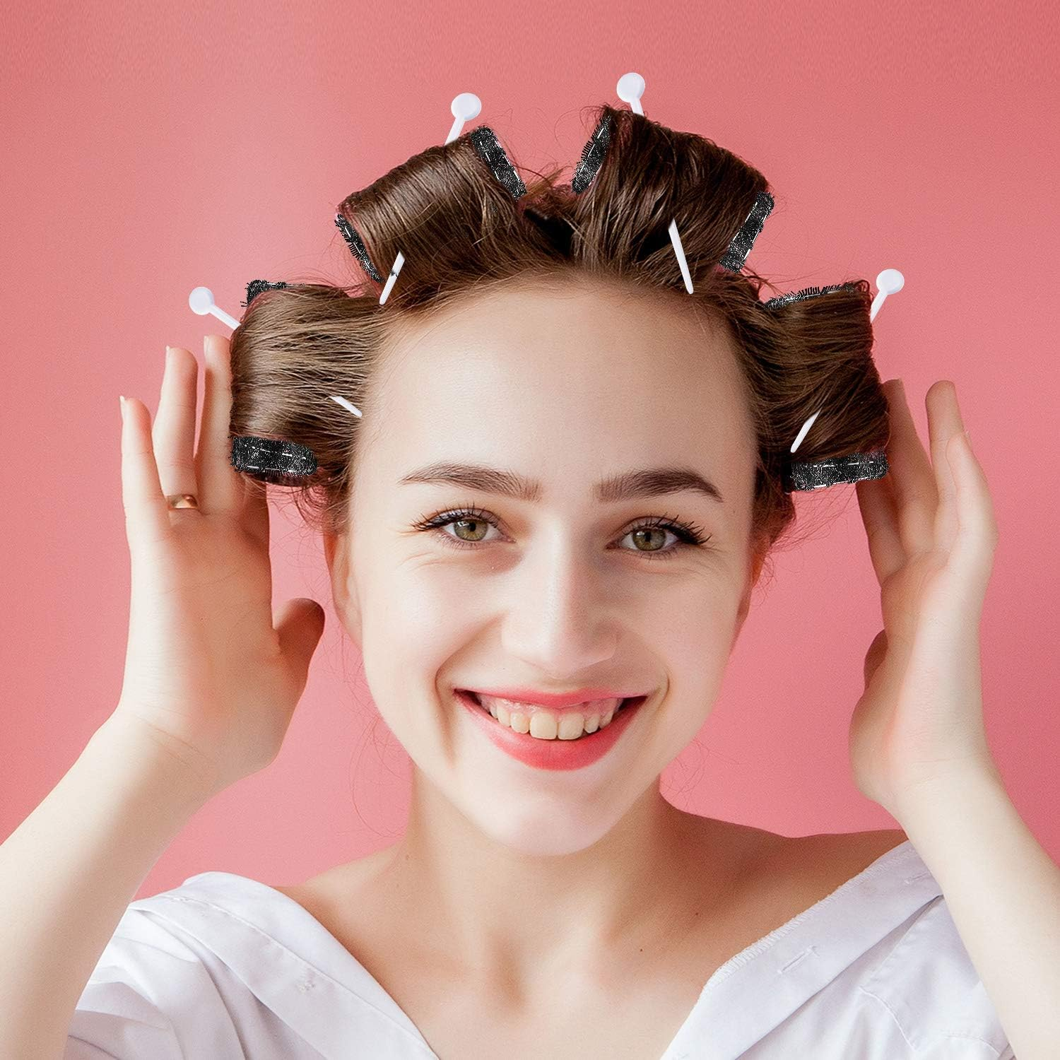 Willbond 20 Pack Vintage Brush Rollers for Hair with Picks Medium Wire Mesh Rollers for Women Effortless Curls and Waves Flexible Locking Pins Small Curls(Black,2.5 X 1.4 Inch) image number 4