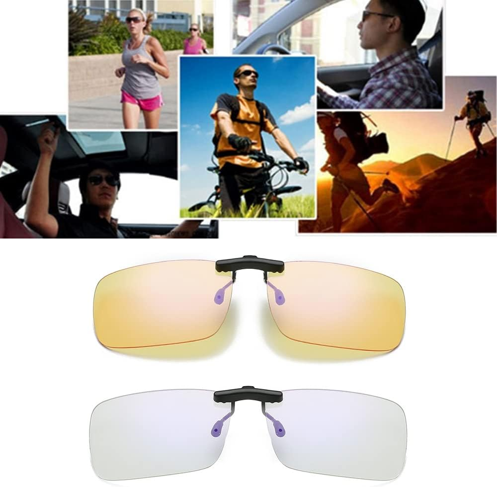 Sagasave Glasses Clip on Fashion anti Blue Light Blocking Filtering for Computer Gaming Reading Reader Glasses - Yellow image number 3