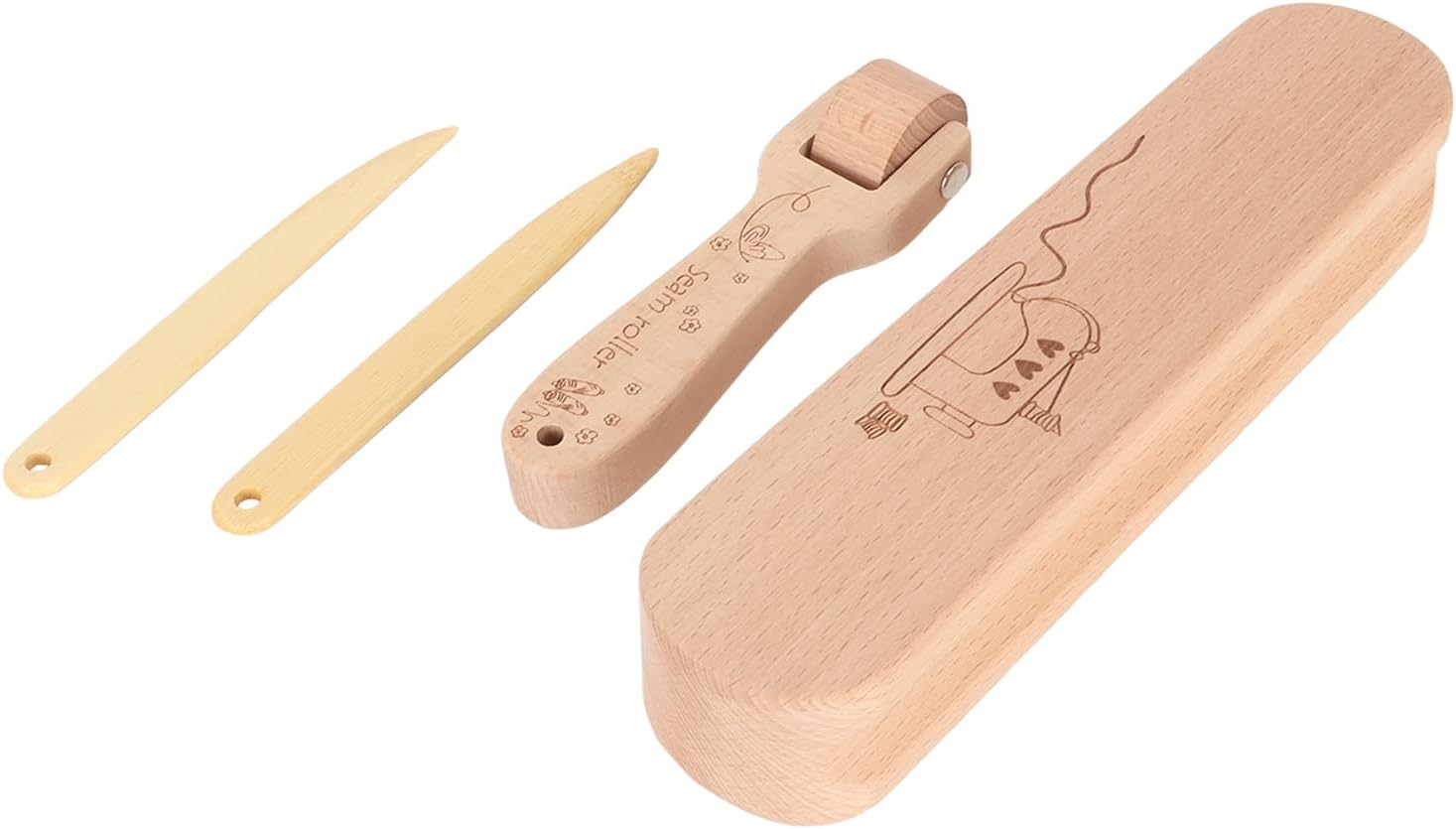 Tailor Clapper, Lightweight Seam Roller Wooden for Embroidery image number 3