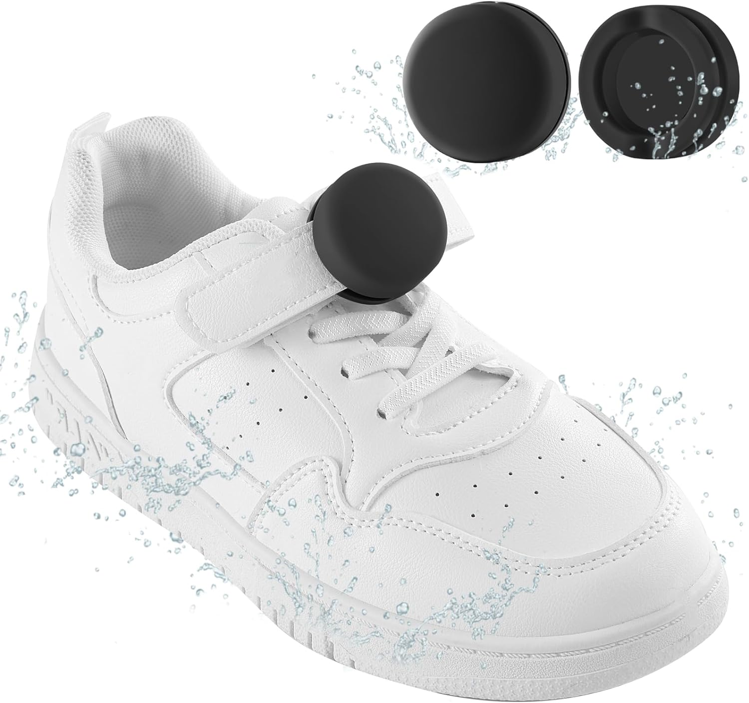 Waterproof Holder Compatible with Airtag for Kids Shoelaces & Straps, 2 Pack Hidden Silicone Shoe Clip Compatible with Apple Air Tag, GPS Tracker for Children Shoes Shoestring (Black) image number 6