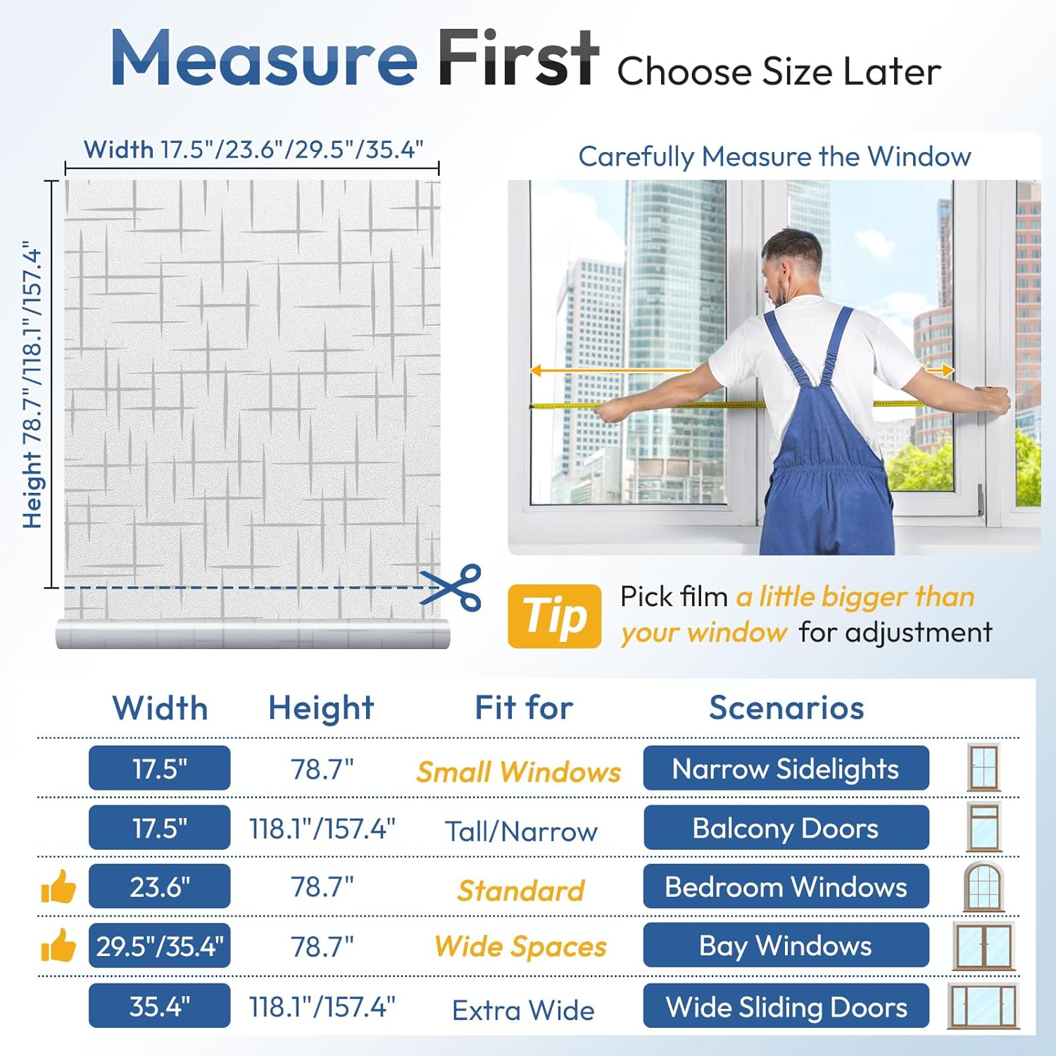 Rabbitgoo 3D Window Privacy Film, Frosted Glass Film for Doors, Non-Adhesive Window Cling, Static Cling Frosting Decorative Window Sticker for Home Office UV Protection, Cross Pattern 90 X 200 Cm image number 3