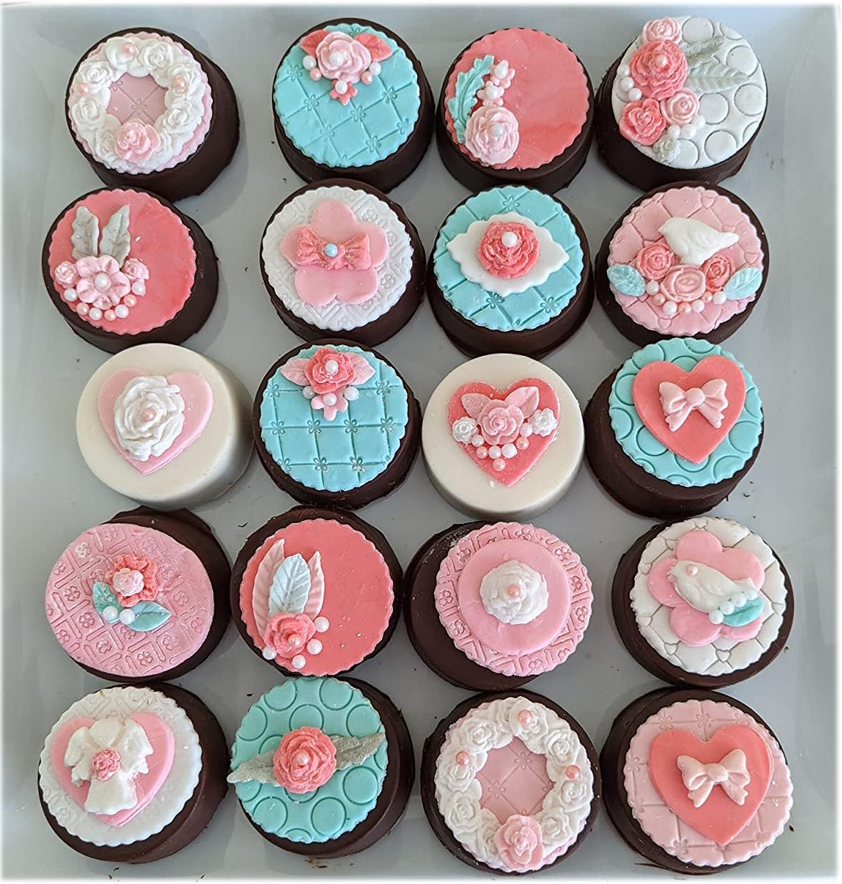 7 Pieces Flower Fondant Mold Set, Mini Flowers Silicone Chocolate Candy Molds for Cake, Cupcake Decorating, Cake Pops, Polymer Clay, Crafting Projects, Candy Melts