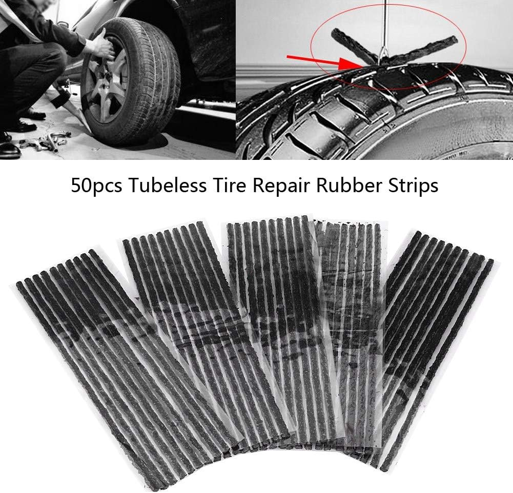 CHICIRIS 50Pcs Tire Repair Rubber Strip, Professional Tire Puncture Repair Strips, Size 200 * 3.5Mm, Suitable for Car Motorcycle image number 6