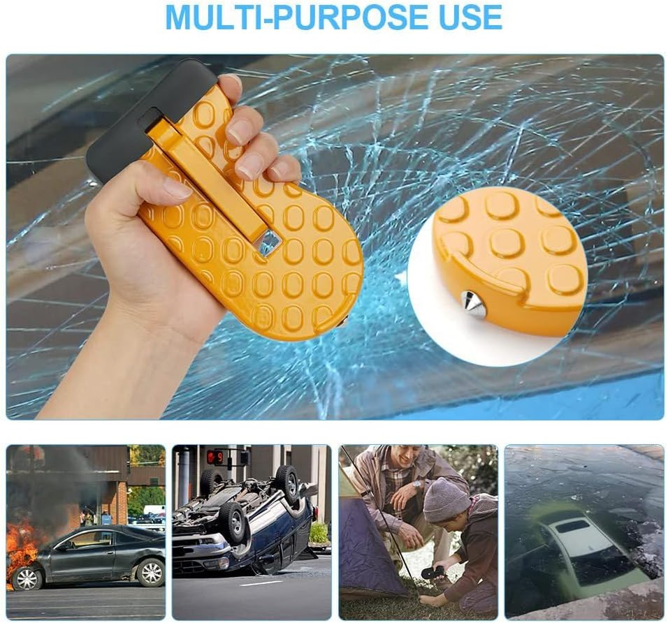 2 Pack Car Door Step with Glass Breaker Safety Hammer & Roof Rack Access,Car Automotive Foldable Roof Rack Door Step - Fits Most Car, for SUV and Truck, Max Load 400 Lbs