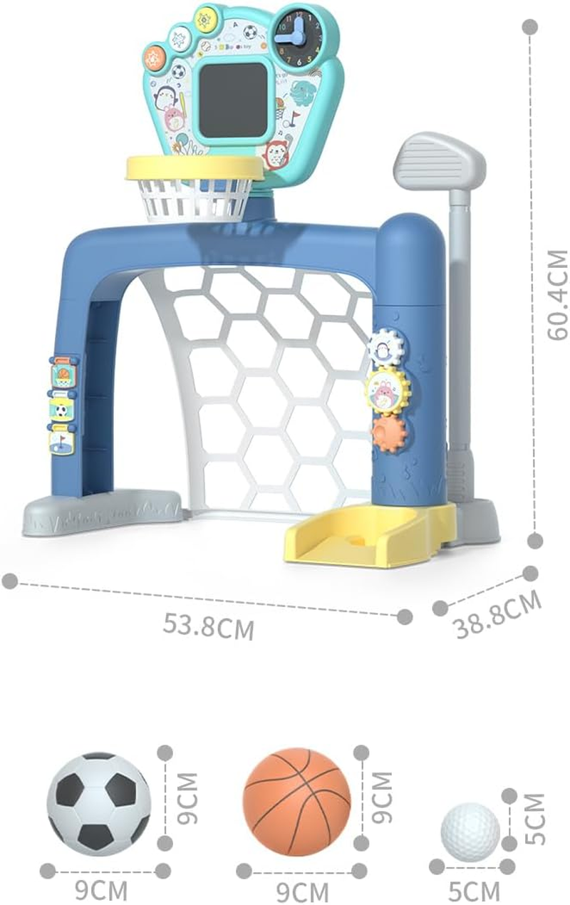 Lenoxx Gem Toys Sports World 3-In-1 Adjustable Indoor Sports Set: Basketball Stand, Soccer Goal, Golf Course - Fun for All Ages! image number 3