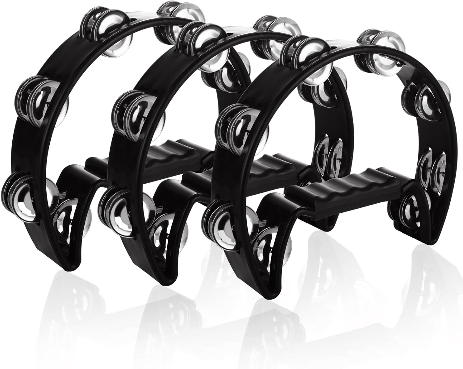 LDXDRU 3Pcs Tambourine for Adults, Metal Jingles Hand Held Percussion Half Moon Tambourine, Tamborines Musical Instrument Adult for KTV Party School image number 5