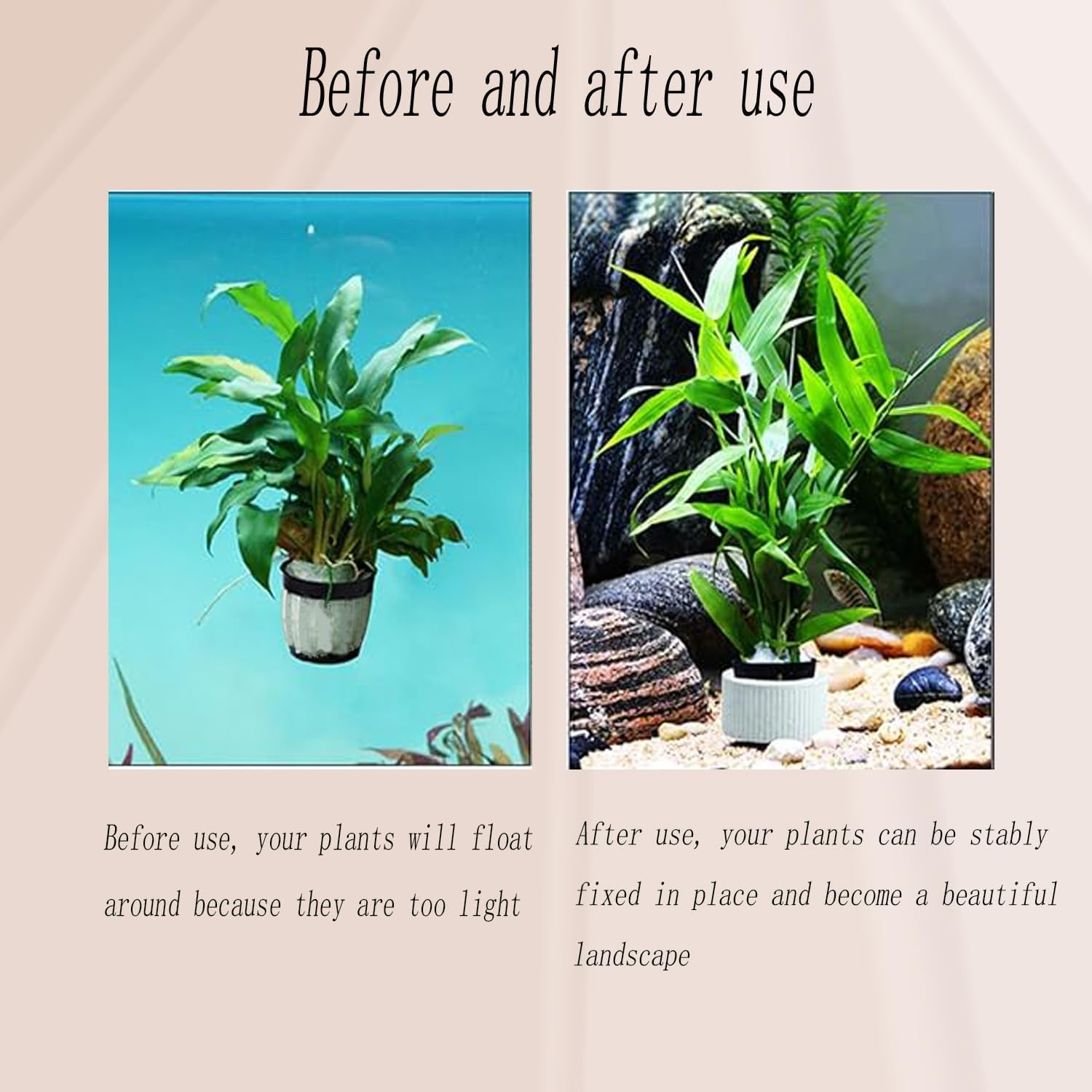 Hysgscwd 15Pcs Aquatic Plants Fixed Ring Set, Aquarium Planting Baskets Rings, Anti-Floating Ceramic Aquarium Plant Rings, Landscape Weights Pots Fixed Ring, Fish Tank Plant Cup Decoration Accessories image number 4