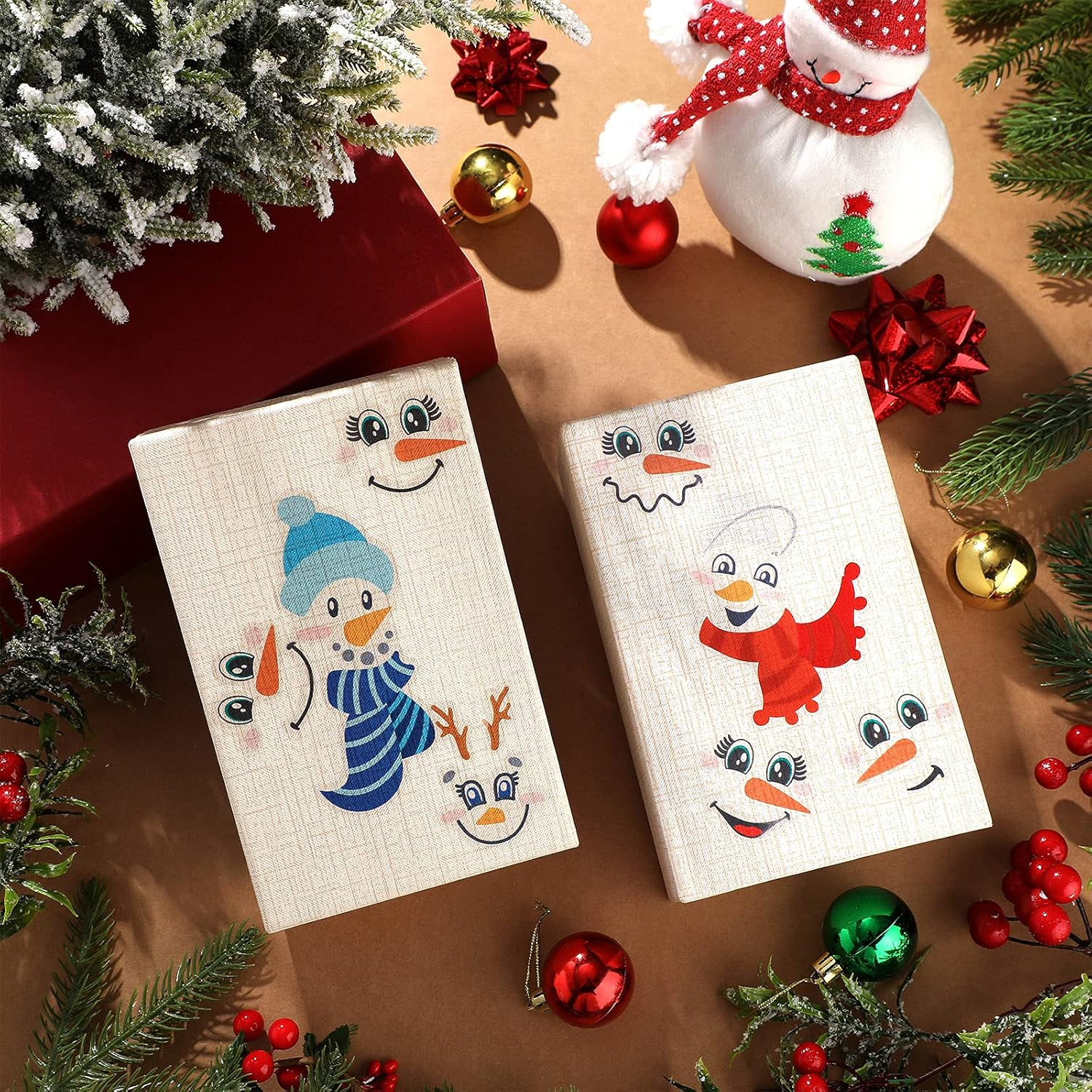 Nezyo 60 Pieces Christmas Snowman Stickers for Crafts Small Snowman Face Decals Vinyl Sticker for Xmas Window Refrigerator Wall Door Art Decorations Party Favor Decor Supplies image number 1