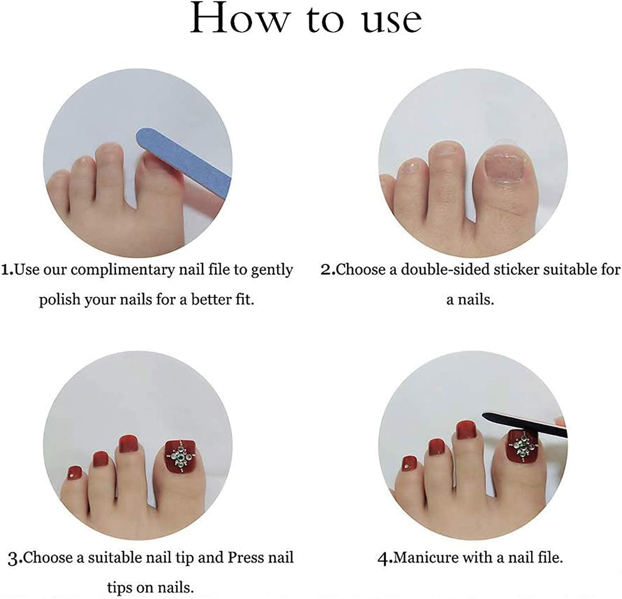 Fake Toe Nails Press on Toenails Full Cover Matte White Toenails Artificial Foot Nails for Nail Salons and DIY Nail Art 24PCS image number 5