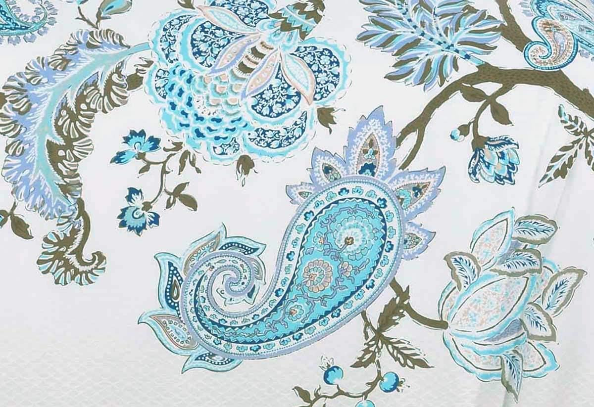 Luxton Blue Paisley Quilt Cover Set 100% Cotton Single 2Pcs Paisley Doona Cover Set (Single Size) image number 4