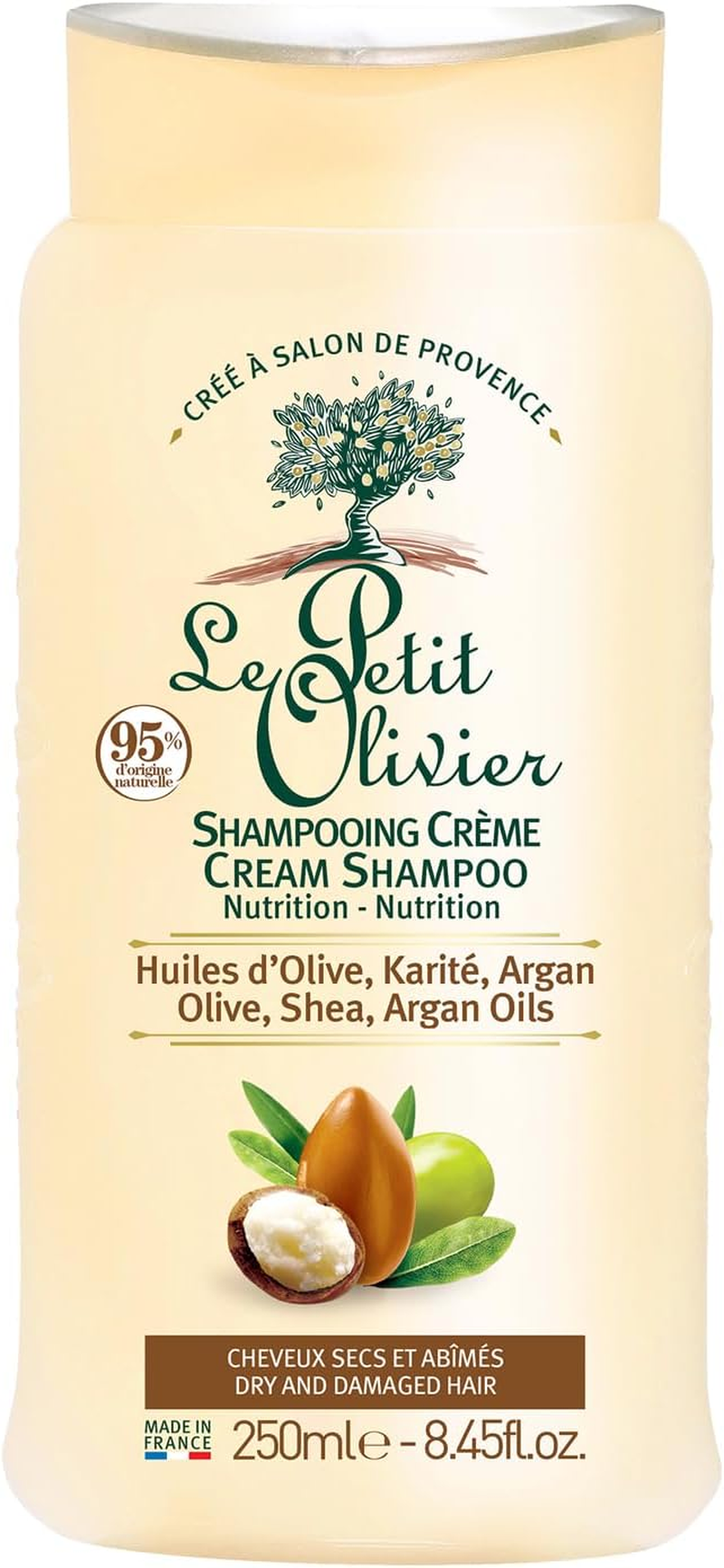 Le Petit Olivier Nutrition Cream Shampoo - Olive, Shea, Argan Oil - Nourishes and Repairs Dry and Damaged Hair - Enriched with Natural Ingredients - Free of Silicone, Sulfate, Paraben - 8.45 Oz image number 5