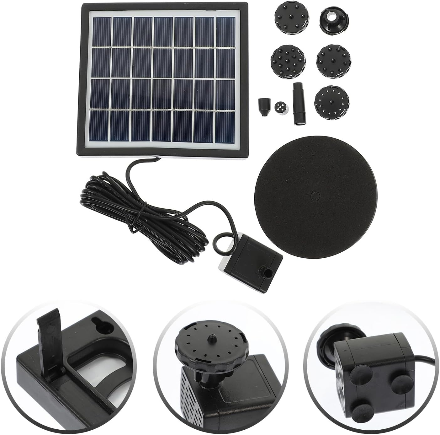 Yardenfun Solar-Powered Small Garden Fountain Pump Outdoor Floating Water Feature Solar Panel Operated for Patio Park and Decoration image number 6