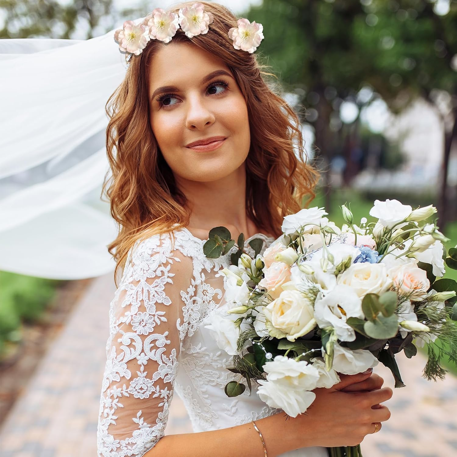 FOSDICK 10Pcs Pink Sakura Flower Hair Clips, Mini Flower Hair Pins for Women Girls Wedding Daily Hair Accessories, Floral Hair Clips with Cherry Blossom Design image number 1