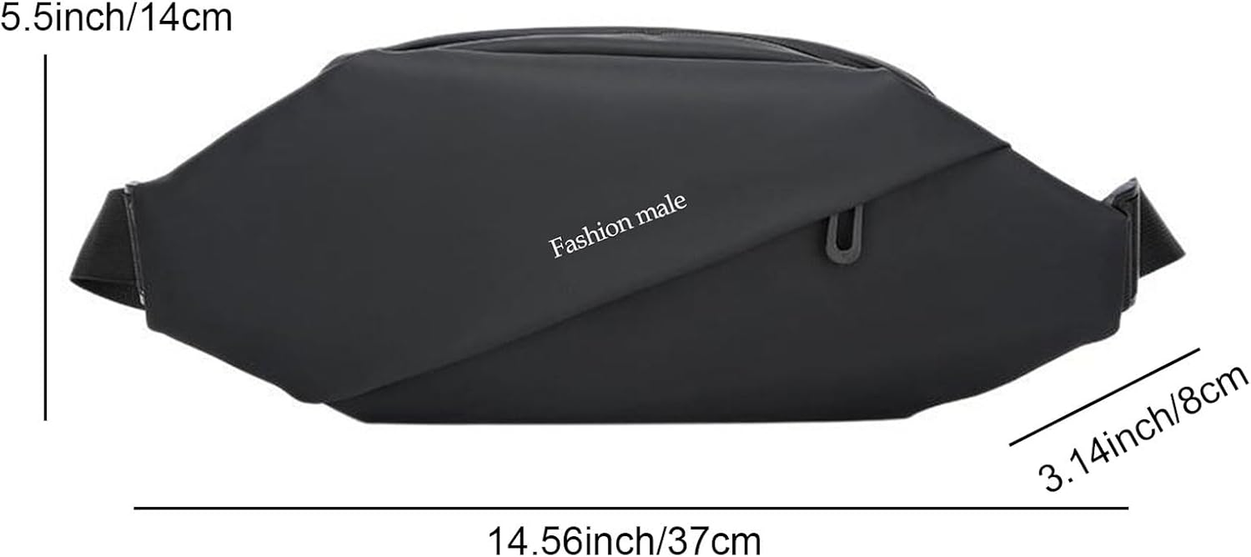 Large Crossbody Waist Bag for Women Men, Fanny Pack Phone Bag for Running, Waterproof Belt Bag Fits All Phones, Bum Bag with Adjustable Strap for Sport Travel Workout Hiking Cycling (Black) image number 2