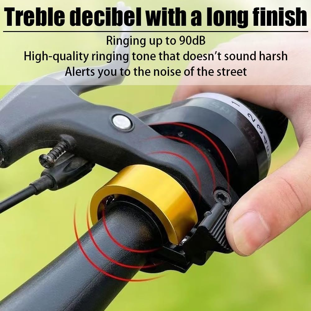 Geli 4 Pack Exquisite Bicycle Bells,Mountain Bike Bell, Loud and Bright, Aluminium Alloy, MTB, Bicycle Horn image number 3