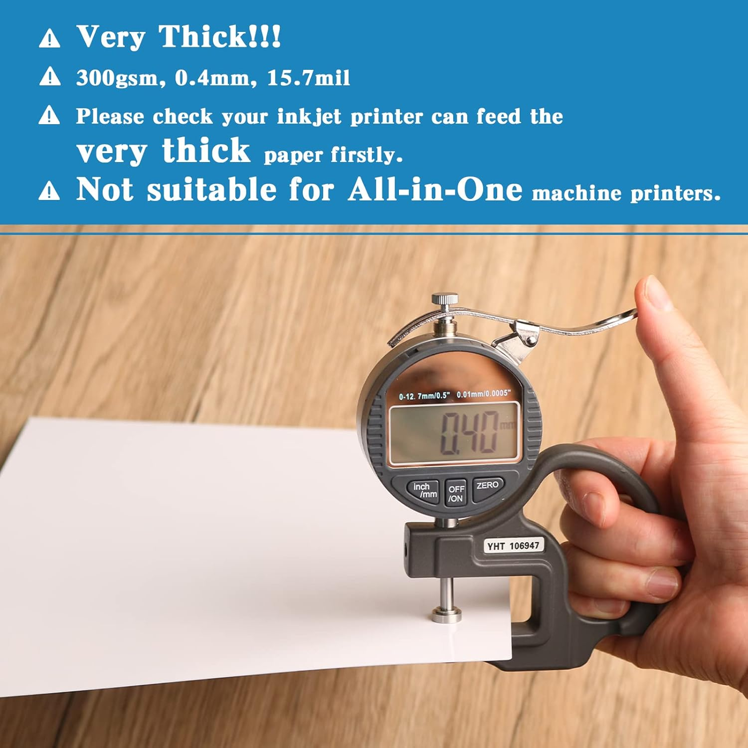 INKUWAY Heavyweight Thick Photo Paper Glossy 300Gsm A4 Inkjet 100Sheets Gloss for Printing Photos, Greeting Card, Postcard. image number 5