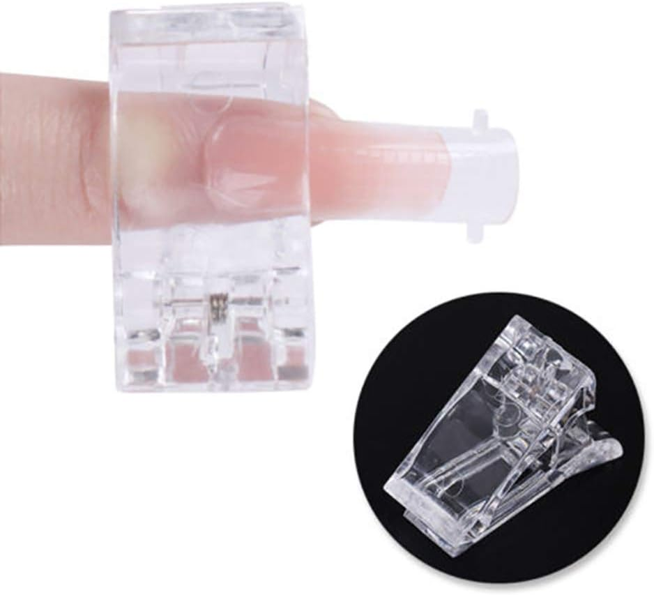 10 PCS Transparent Plastic Nail Tips Clip Finger Polygel Extension Kit Nail Arts Tool for Quick Building Polygel image number 2