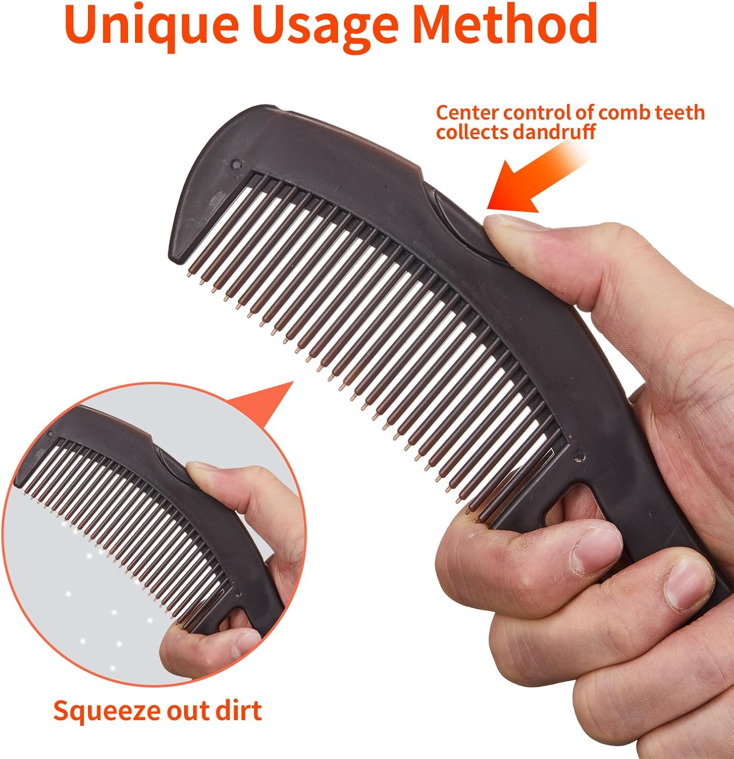 Dandruff Comb, Stainless Steel Fine Tooth Comb, Scalp Psoriasis Comb, Dandruff Remover Comb Scalp Sweep Detoxing Comb, Lice Comb for Scalp Massage Combs for Women Men, Set of 3 image number 6
