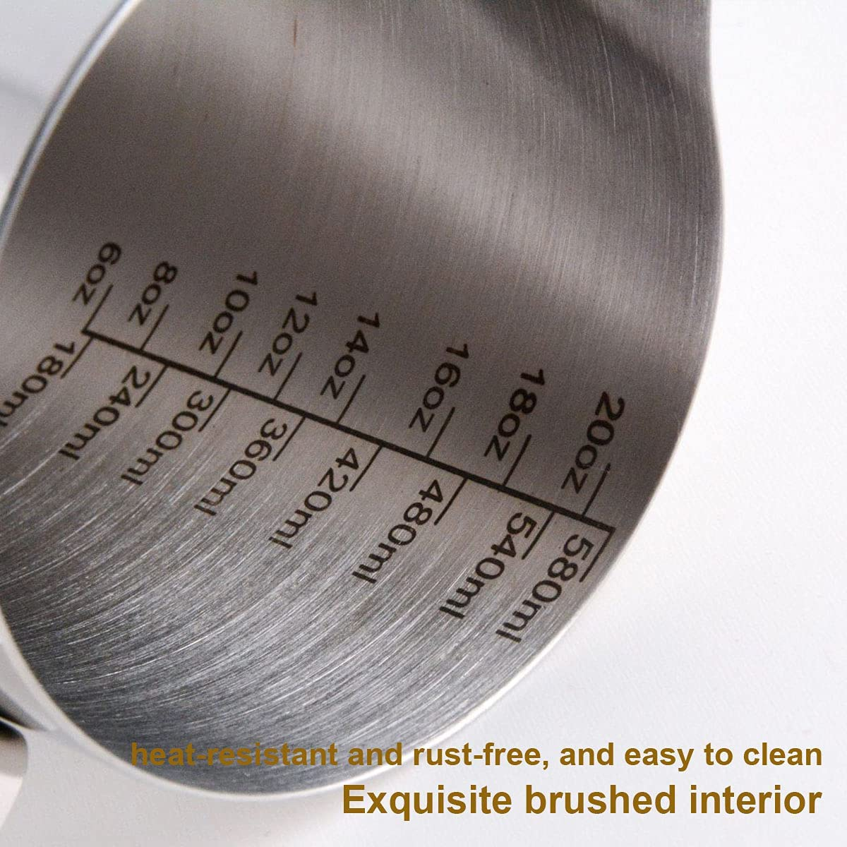 Milk Frothing Pitcher with Decorating Art Pen SUS304, Stainless Steel Milk Frother Cup Steaming Measurements inside for Espresso Machine Coffee Foam Making Cappuccino Latte Art (20 Oz/600 Ml) image number 2