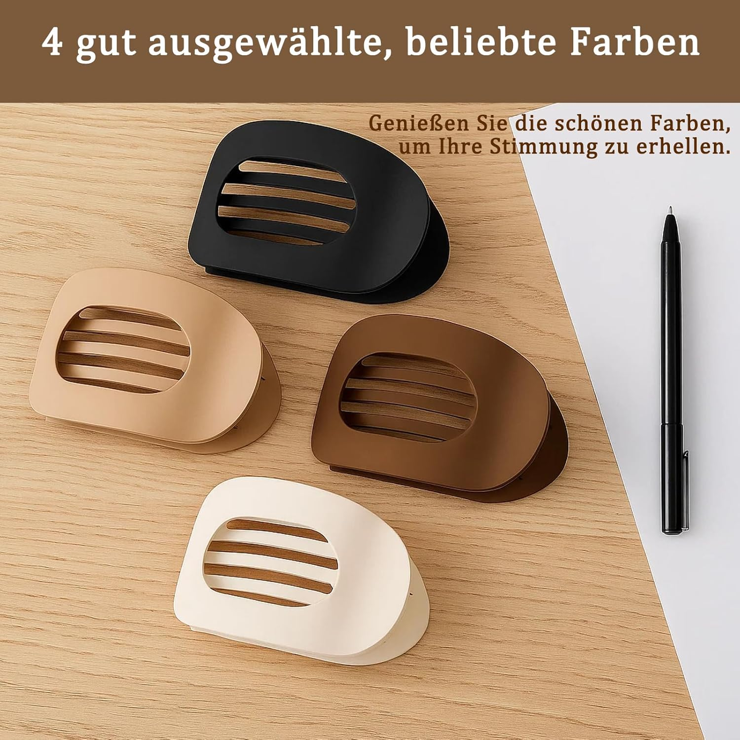 Duck Beak Hair Clips Women'S Pack of 4 Flat Hair Clips Made of High-Quality Resin, 11.9 X 5.1 Cm, Ideal for Daily Use and Special Occasions image number 1